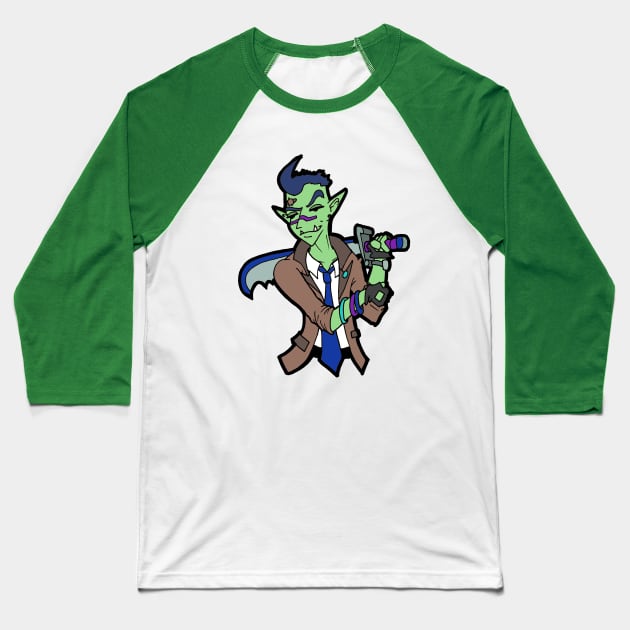 Swordsperson Baseball T-Shirt by Durvin